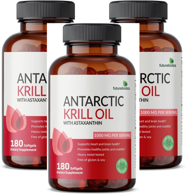 남극 크릴오일 아스타잔틴 함유 퓨처바이오틱스 1 000mg 소프트젤, 3개, 180정 - 쿠팡