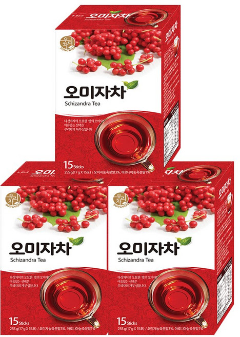 송원 오미자차, 17g, 15개입, 3개