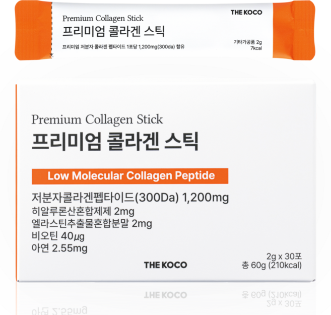 더코코 저분자 콜라겐 비오틴 스틱파우더 2g, 1개, 30회분