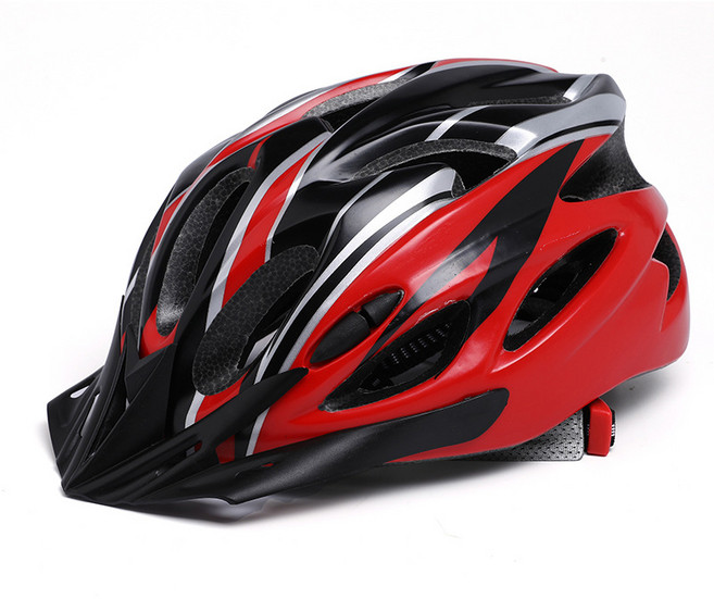 DS 자전거 경량 헬멧 일체형 구조 탈부착 내피, 레드, 1개