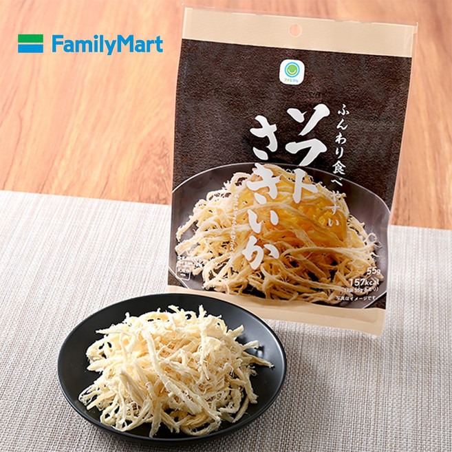 일본 훼미리마트 편의점 소프트 사키이카 오징어채 55g, 1개