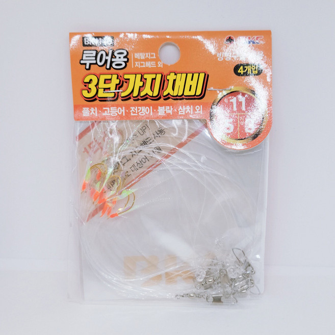 백경 루어용 3단 가지 채비 우럭 삼치 볼락 농어, 1개