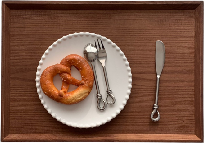 우드 원목쟁반 나무 트레이, 1개, 애쉬목 손잡이홈