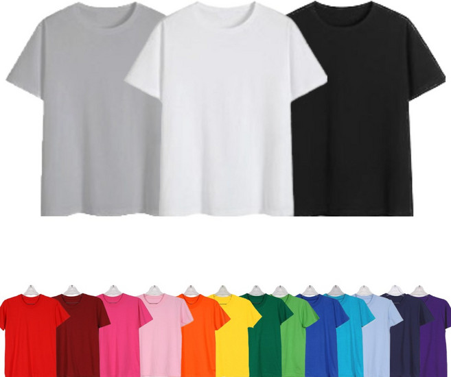 T-CHANGO[남녀공용]30수 면100% 베이직 라운드 반팔티셔츠 스탠다드 데일리 레이어드 티셔츠 오버핏 17컬러