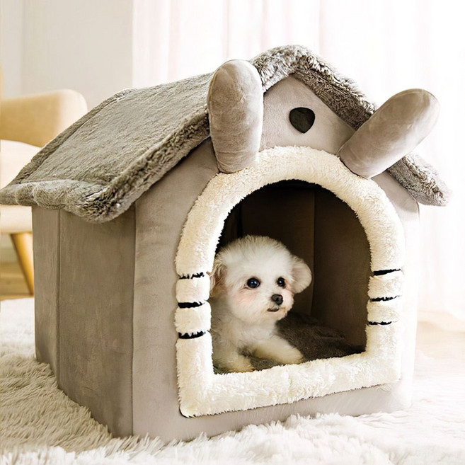 애견 뽀글이하우스 강아지집 고양이집 애견집 숨숨집, 그레이, 1개