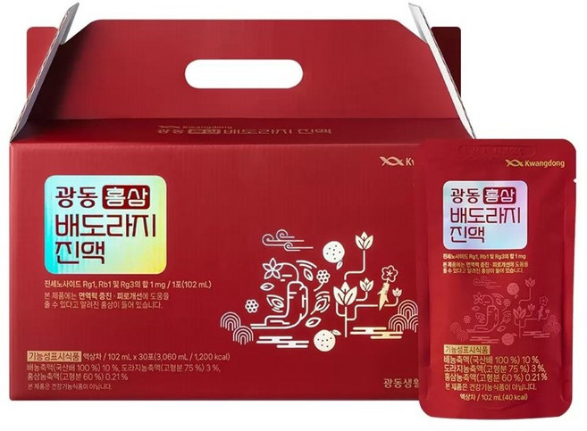 광동 홍삼 배도라지 진액 102ml 30포 1박스