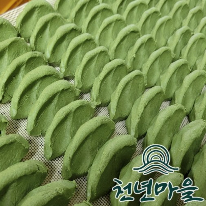 [생산자판매] 천년마을 모시송편 모시떡 생송편 기피동부 모싯잎송편 기피동부100개, 50g, 1세트