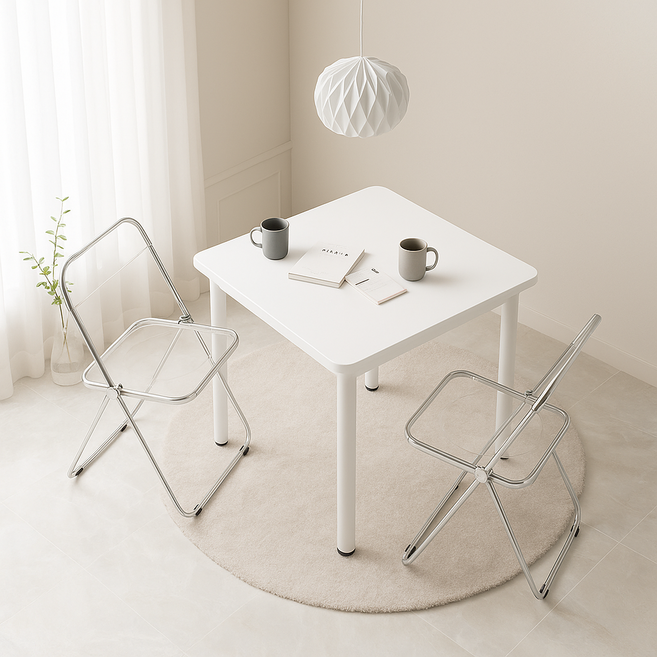 주식회사실버미어 보조책상 미니식탁 침대책상 미니테이블, 2인용, White
