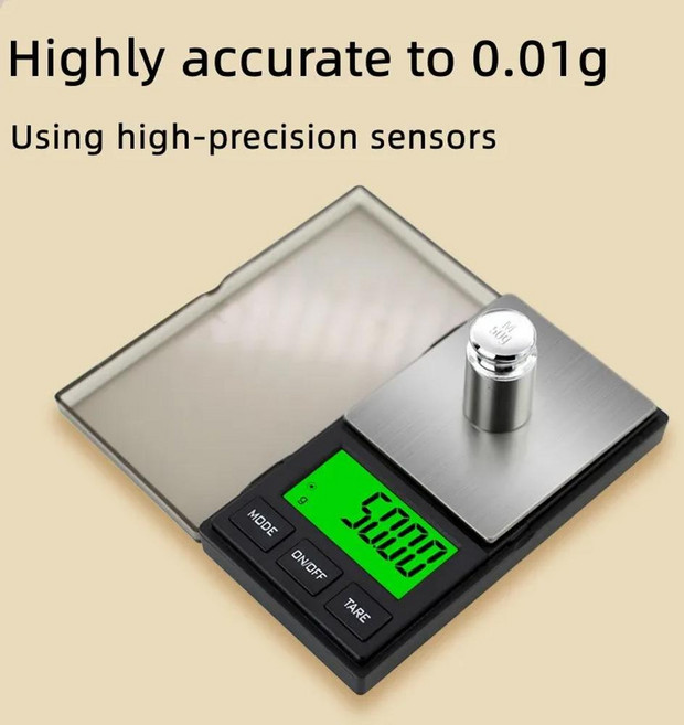 고정밀 미니 포켓 저울 전자 휴대용, 색상: 2. 1000g-0.01g
