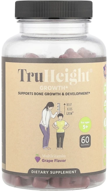 TruHeight 건강을 위한 구미젤리 종합비타민 만 5세 이상 포도 구미젤리 60개, TruHeight건강을위한구미젤리종합비타민만5세이상포도, 1개 - 쿠팡