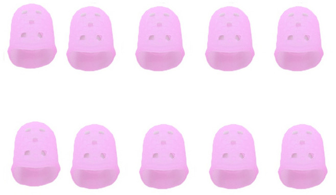실리콘손가락골무, 1세트, 소형핑크10개