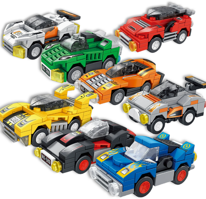 [나노킹-호환블럭] 미니 자동차 블럭 DN043, 8개, 레이싱 시리즈