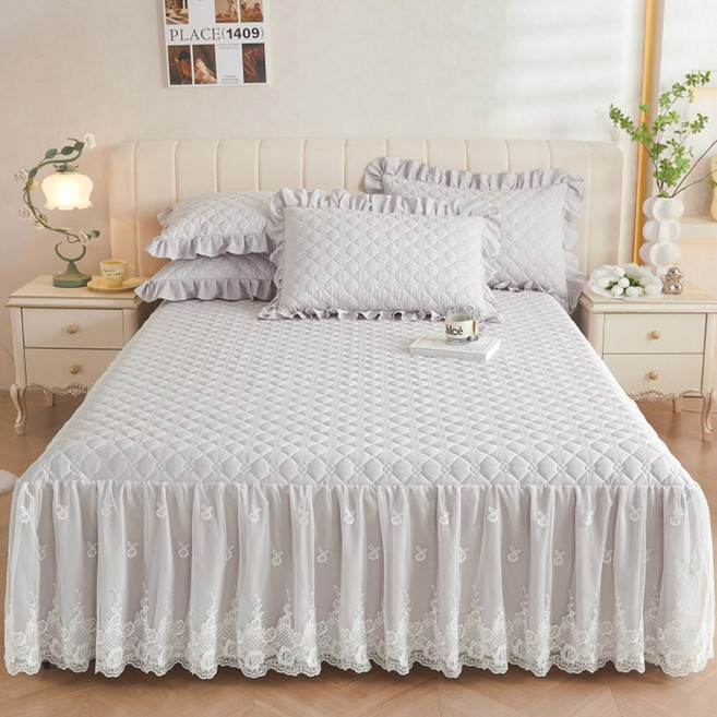 에이트샵 호텔식 침대 누빔 스커트 프릴 레이스 매트리스 커버 Q LK