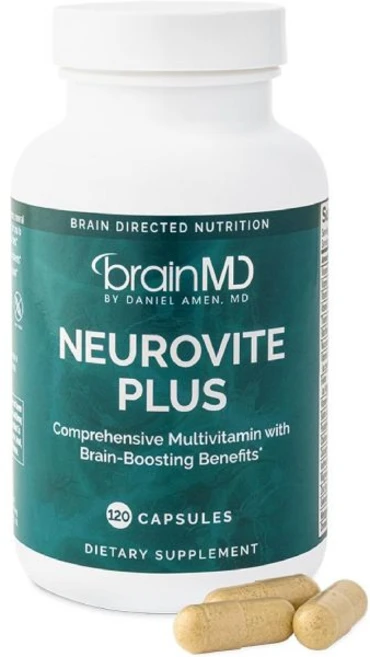 Dr Amen MD NeuroVite Plus - 120 Capsules - Multivitamin & Mineral Supplement Enhanced with Phyton, 1개, 120정 - 쿠팡