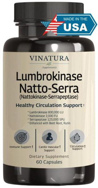 VINATURA 롬브로키나제 낫토키나제 세라펩타제, 60정, 60정, 1개