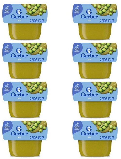 Gerber 거버 1단계 퓨레 완두콩 56g, 16개