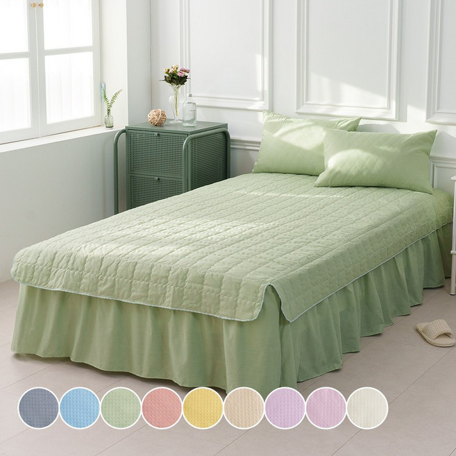 레이궁 엠버 깔끔 심플한 누빔 날개형 침대 매트리스 커버