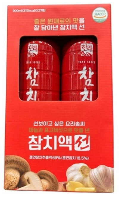 한라 참치액 선, 2개, 900ml