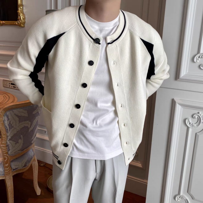 녕동 남성 봄가을 가디건 라운드넥 캐주얼 패션 슬림핏 니트 가디건