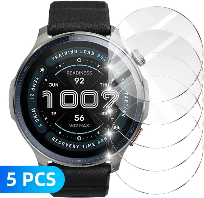 Amazfit Balance 2용 9H 강화 유리 프리미엄 화면 보호기 내구성이 뛰어난 HD 투명 긁힘 방지 필름 액세서, [00] Amazfit Balance 2, 04 5 PCS