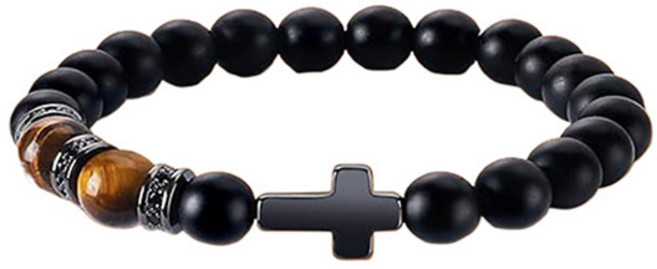 호안석 블랙 오닉스 십자가 원석팔찌