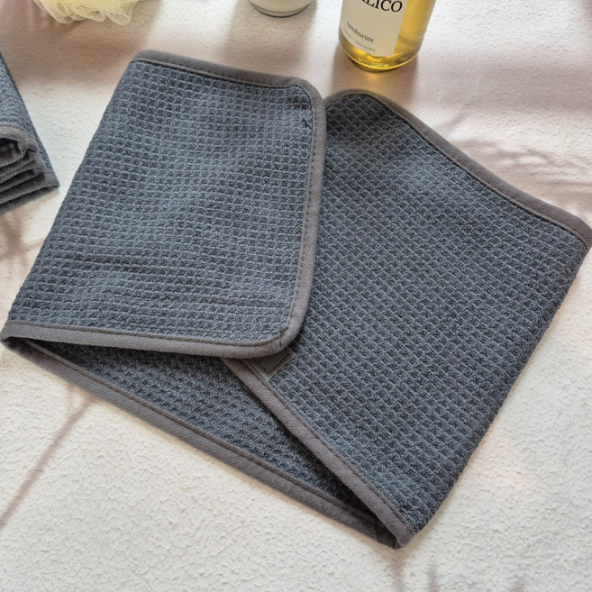 극세사 와플 사각헤어터번 국내제작 터번밴드 피부샵추천상품, 1개, 그레이