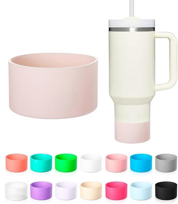 DQmall 스탠리텀블러 호환 BPA FREE 부츠 보호대 실리콘 커버, 1개, 살구색