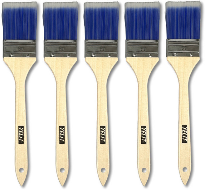 평필 평붓 유성 수성 겸용 페인트 붓 5개입, 1세트