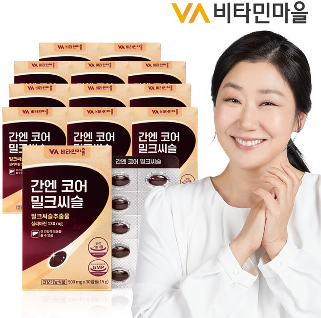 비타민마을 간엔 코어 밀크씨슬 간건강 실리마린 12박스 총360캡슐 12개월분, 30정