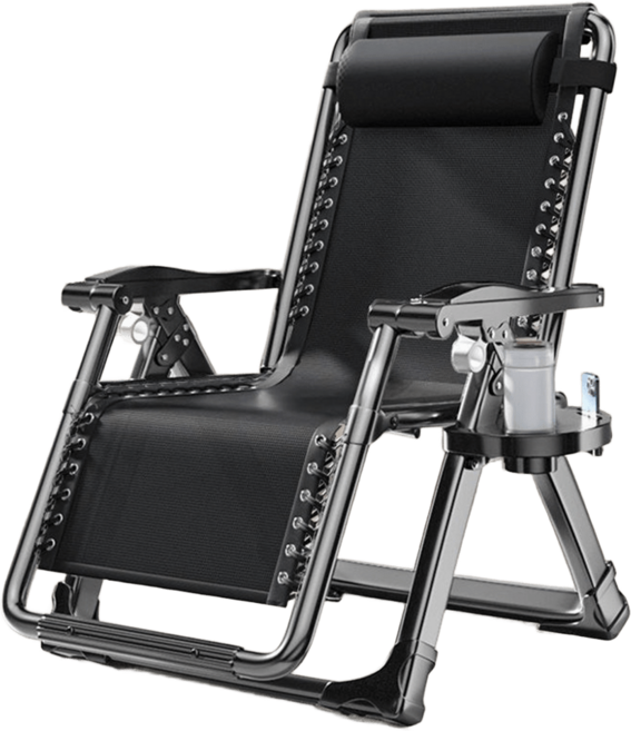 全新升級無段式高承重透氣摺疊休閒躺椅 加粗鋼管 贈3合1大禮包, 銀灰, 1個