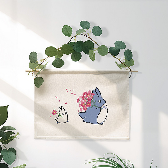 wonderful live 패브릭 배전함 두꺼비집 가리개 벽인테리어 분전함 인터폰 가리개, 토토로-2