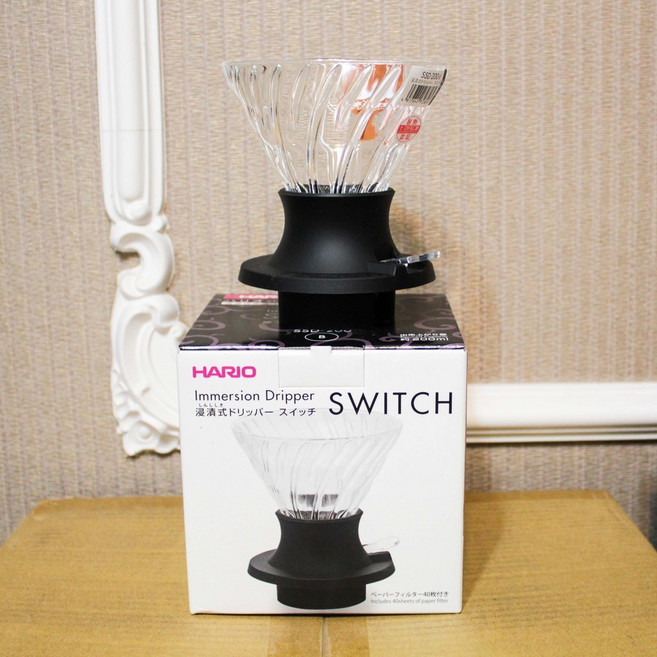 HARIO SSD-200 浸泡式 SWITCH V60 濾杯 (附100張濾紙) - 日本原裝玻璃聰明濾杯, 1個