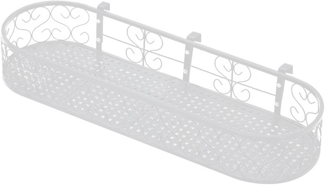 MK 베란다 화분걸이대 고층 창틀용 (라운드 80 X 20cm) 창틀고리 3개형, 1단, 고층 라운드 화이트 80X20 창틀고리 2cm