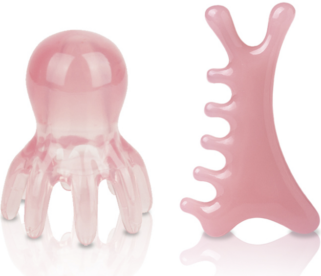 Simplearth 1+1 문어괄사 괄사마사지기 두피괄사 2종세트, 혼합색상, 1세트