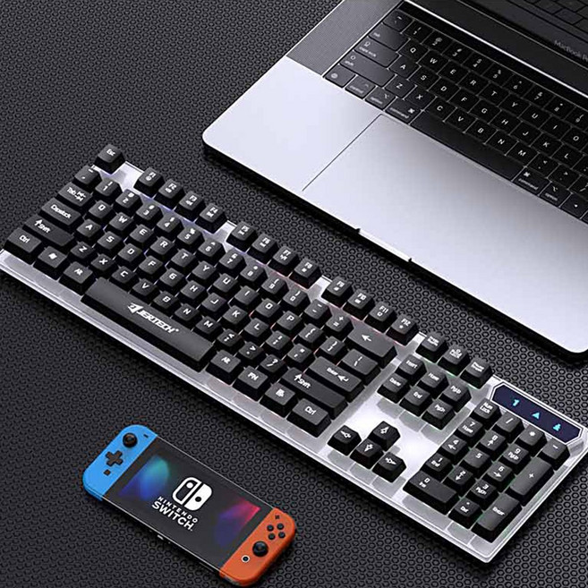 JERTECH KM358 유선 게이밍 키보드 백라이트, 일반형, 블랙, K358