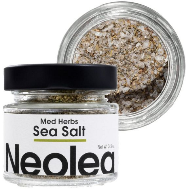 Neolea 훈제 훈연 소금 스모크 솔트 네올리아 플레이크 그리스산 베이킹 요리 마무리 채소 파스타 토핑용 플뢰르 드 셀 소 딥 스프레드와 잘 어울림 3.5 OZ 100g, 지중해, 1개