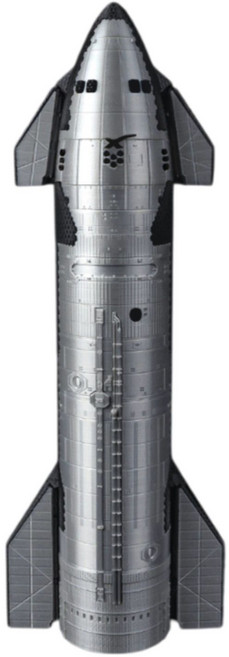 스페이스X 스타쉽 로켓 모델 S28 완성품, S28+B10 (발사대 포함), 블랙실버화이트 메탈릭
