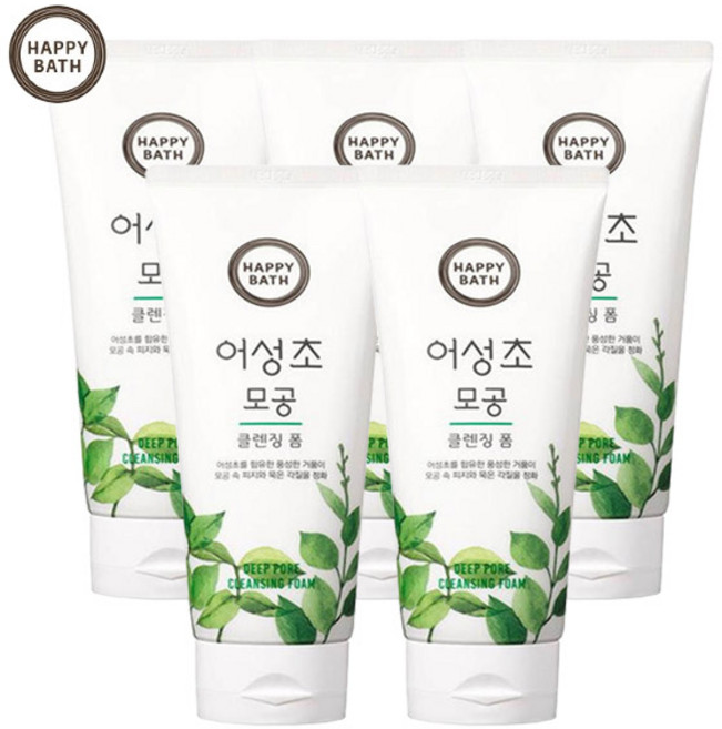 해피바스 어성초 모공 클렌징폼, 200g, 5개