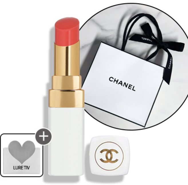 [기프트리본포장세트] 샤넬 루쥬 너리싱 컬러 립밤 코코밤 +로샤쉐, 1개, 3g, 916-플러티 코랄(기프트포장+로샤쉐)
