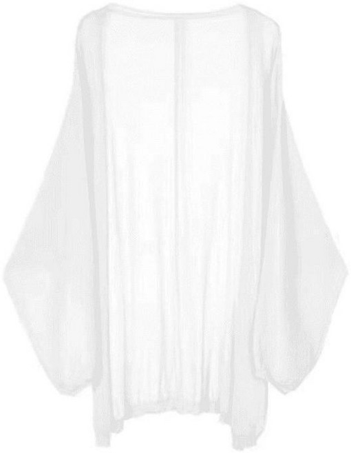 大尺碼輕薄防曬開衫外套, 白色-舒適透氣柔軟,4XL 建議125-150kg