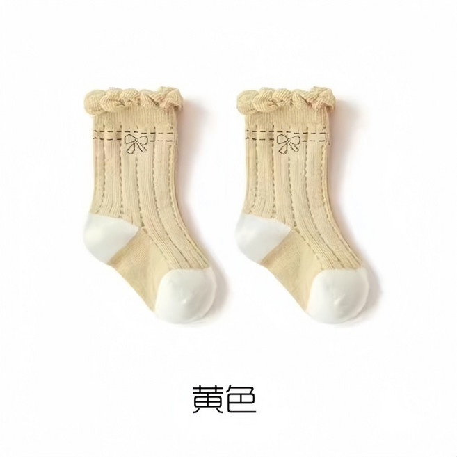 Nemo baby 兒童透氣襪 蝴蝶結網眼襪 中長筒鬆口純棉襪