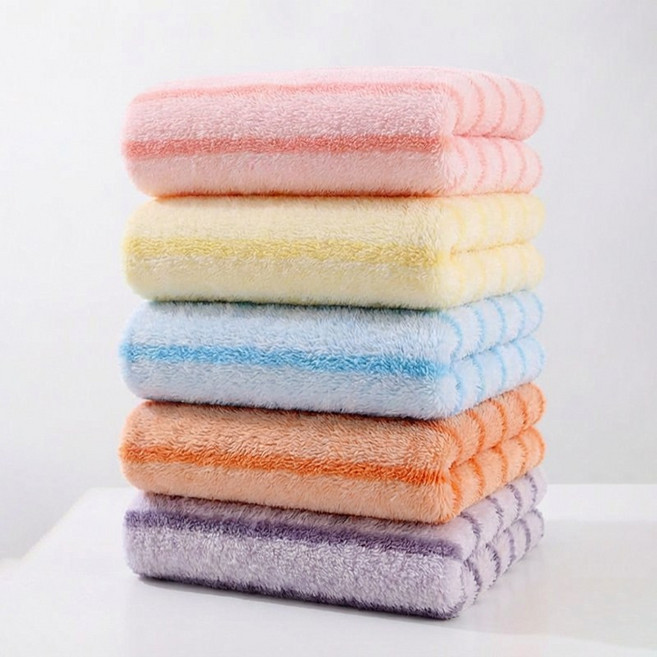 Sherrich 호텔수건 코랄플리스 세면 타올 부드러운 먼지없는 수건, 5개, 멀티컬러