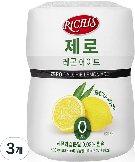 리치스 제로 레몬 에이드분말, 600g, 1개입, 3개
