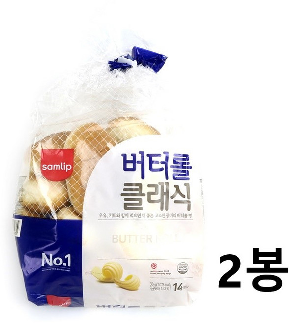 삼립 버터롤 클래식 모닝빵 14입, 364g, 2개