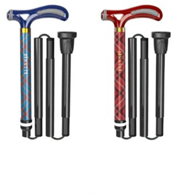 (주)아이온 비나띠 국내제조 카본지팡이 SF 3단접이지팡이 장기요양등급 보배의료기 복지용구, 복지용구 지원구매 (본인부담금 6%), 블루, 1개