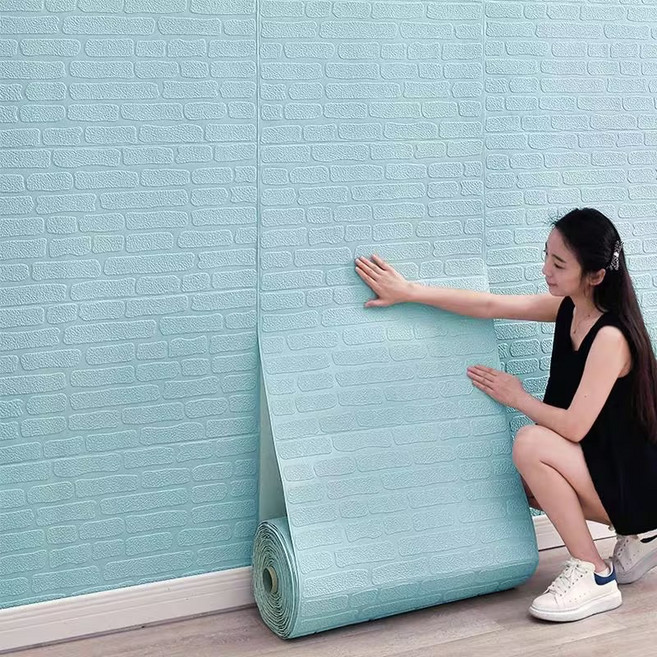 가남 이음새 없는 보온 단열 폼블럭 접착식 폼타일 70cm x 20m, 1개, 파란색