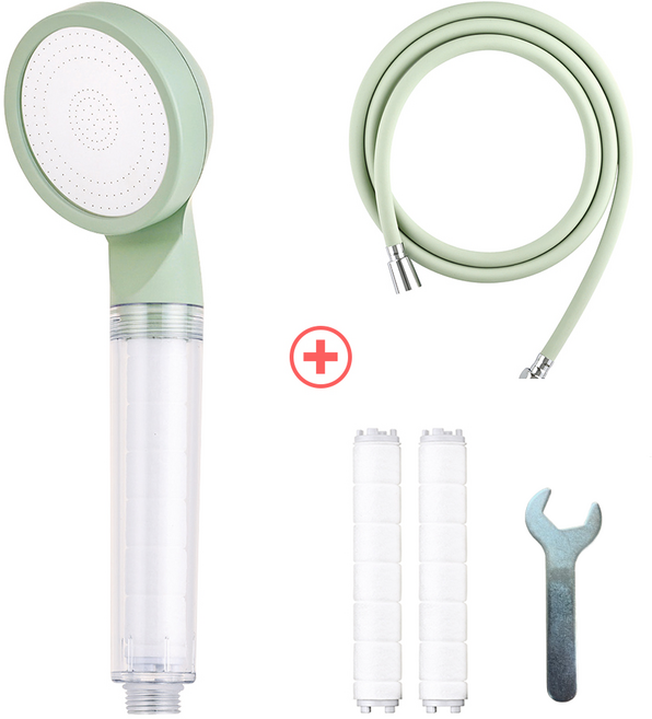 바스럽 국산 파스텔톤 필터 샤워기세트 1.5M [컬러 필터샤워기+PVC 샤워호스+필터 2p+스패너], 민트, 1개
