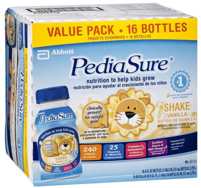 Abbott 애보트 페디아슈어 키즈 영양 쉐이크 바닐라 237ml x 16팩 Vanilla Shake