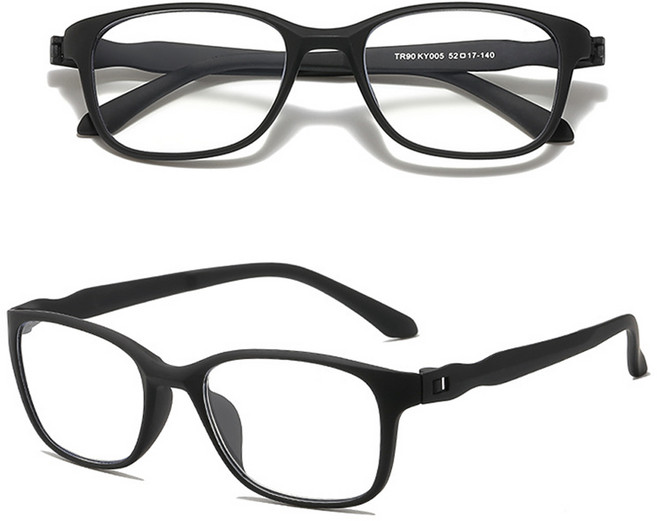휴대용 고화질 초경량 불루라이트차단 TR90 안경테, 1개, TR90/블랙