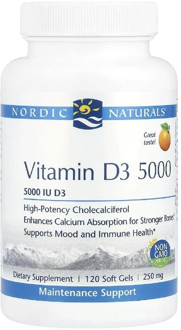 노르딕내추럴스 비타민D3 5000IU 120정 VitaminD3, Nordic s 노르딕 내추럴스 비타민D3 5000 오, 1개 - 쿠팡